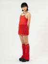 YANYAN KNITS 25 Spring/Summer BORLOR Camisole/Woven Lined Mini Skirt YYK-YYW25-0771-HONG Red Skirt YYW25-0081